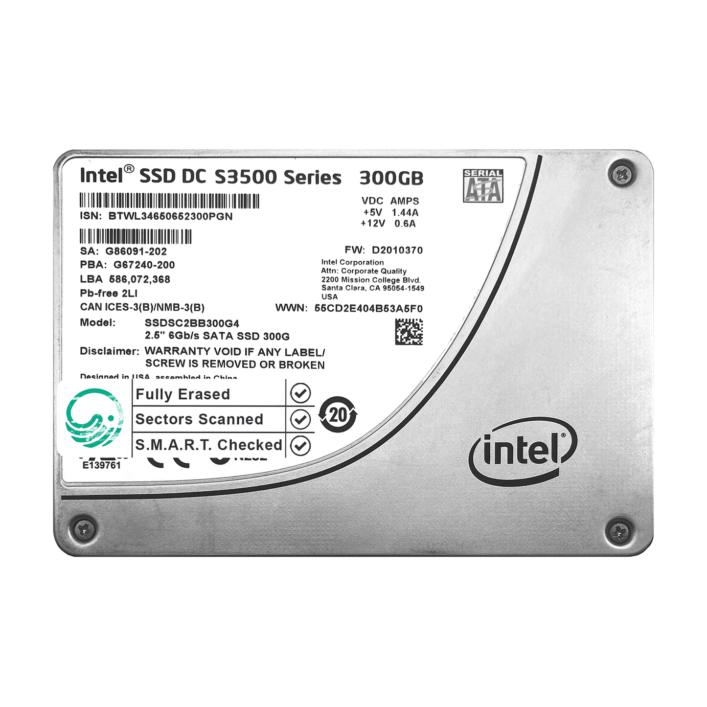 300GB 2.5" SATA SSD