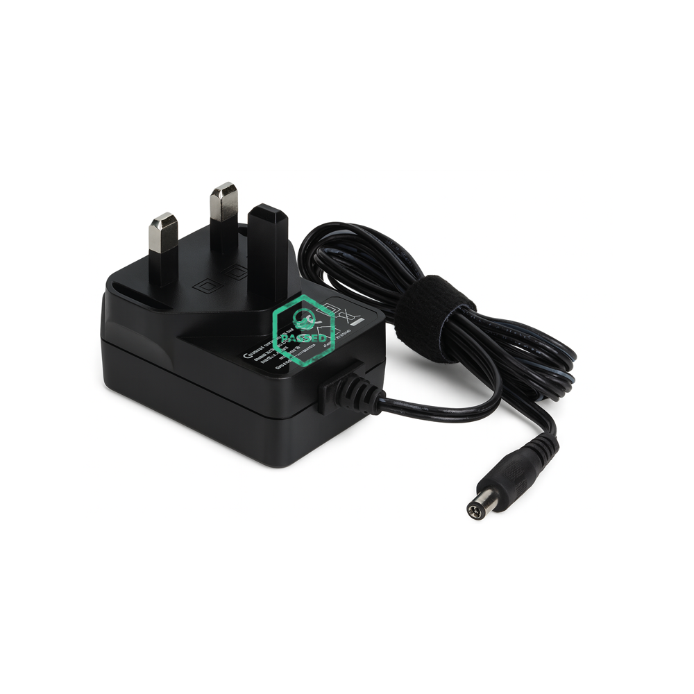 UK 3-Pin to AC Adapter Cable – 3.5×1.35mm – 12V 1A – Black – 1.2m