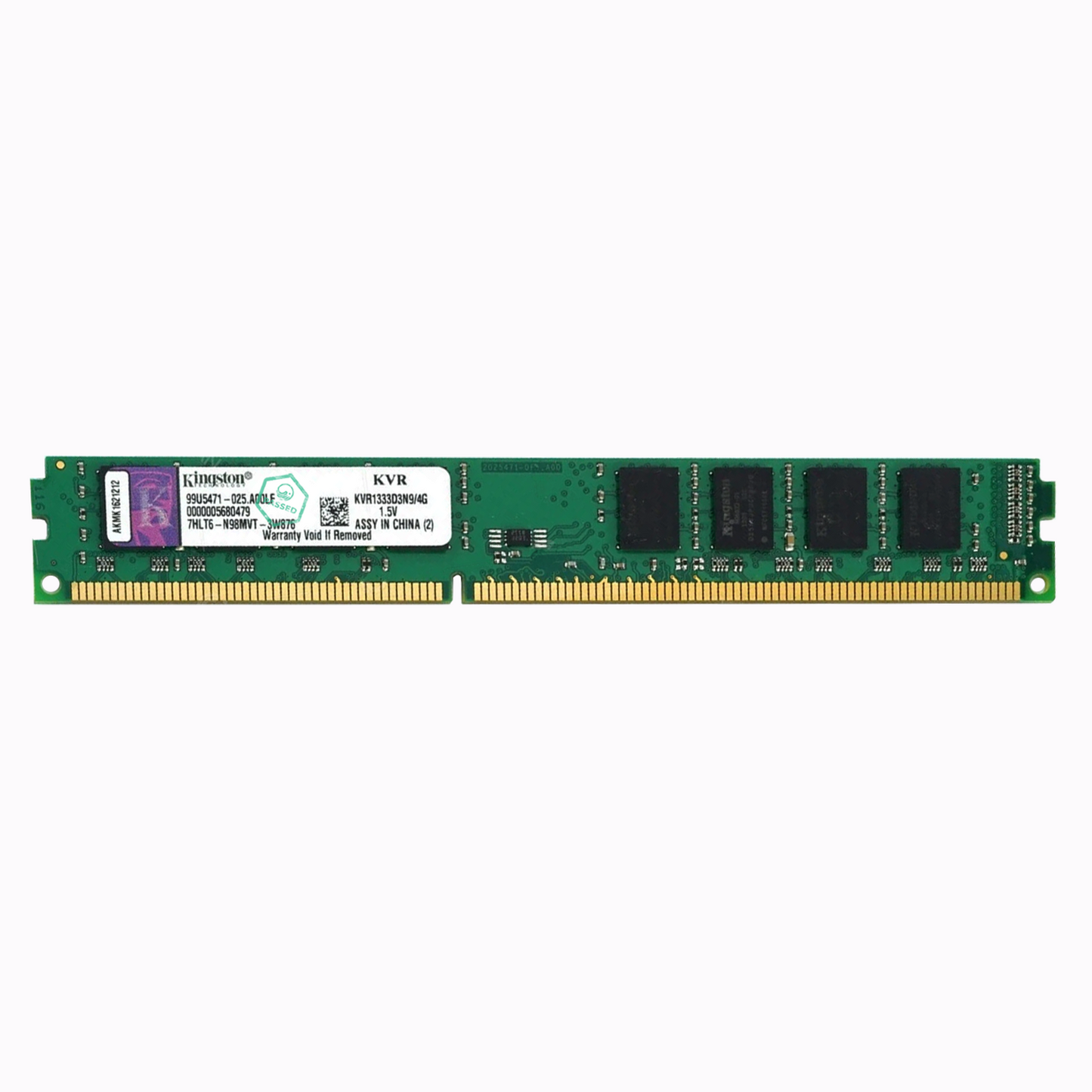 KVR1333D3N9/4G Kingston 4GB PC3-10600 DDR3-1333MHz non-ECC Unbuffered CL9 240-Pin DIMM Dual Rank Memory Module