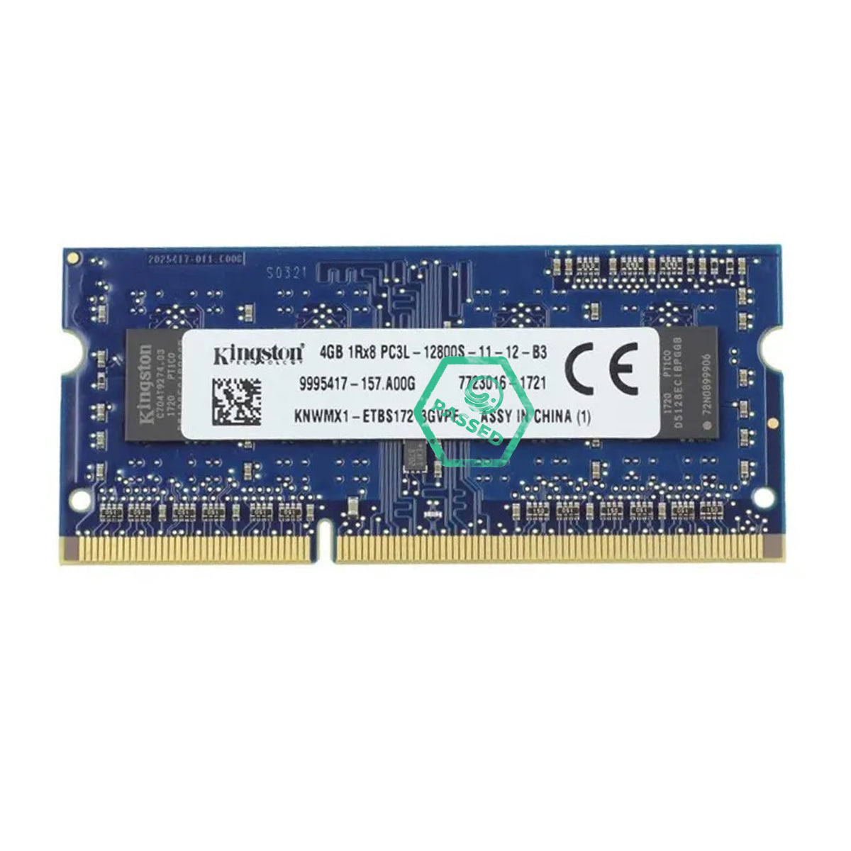 9995417-157.A00G Kingston 4GB PC3-12800 DDR3-1600MHz non-ECC Unbuffered CL11 204-Pin SoDimm 1.35V Low Voltage Dual Rank Memory Module