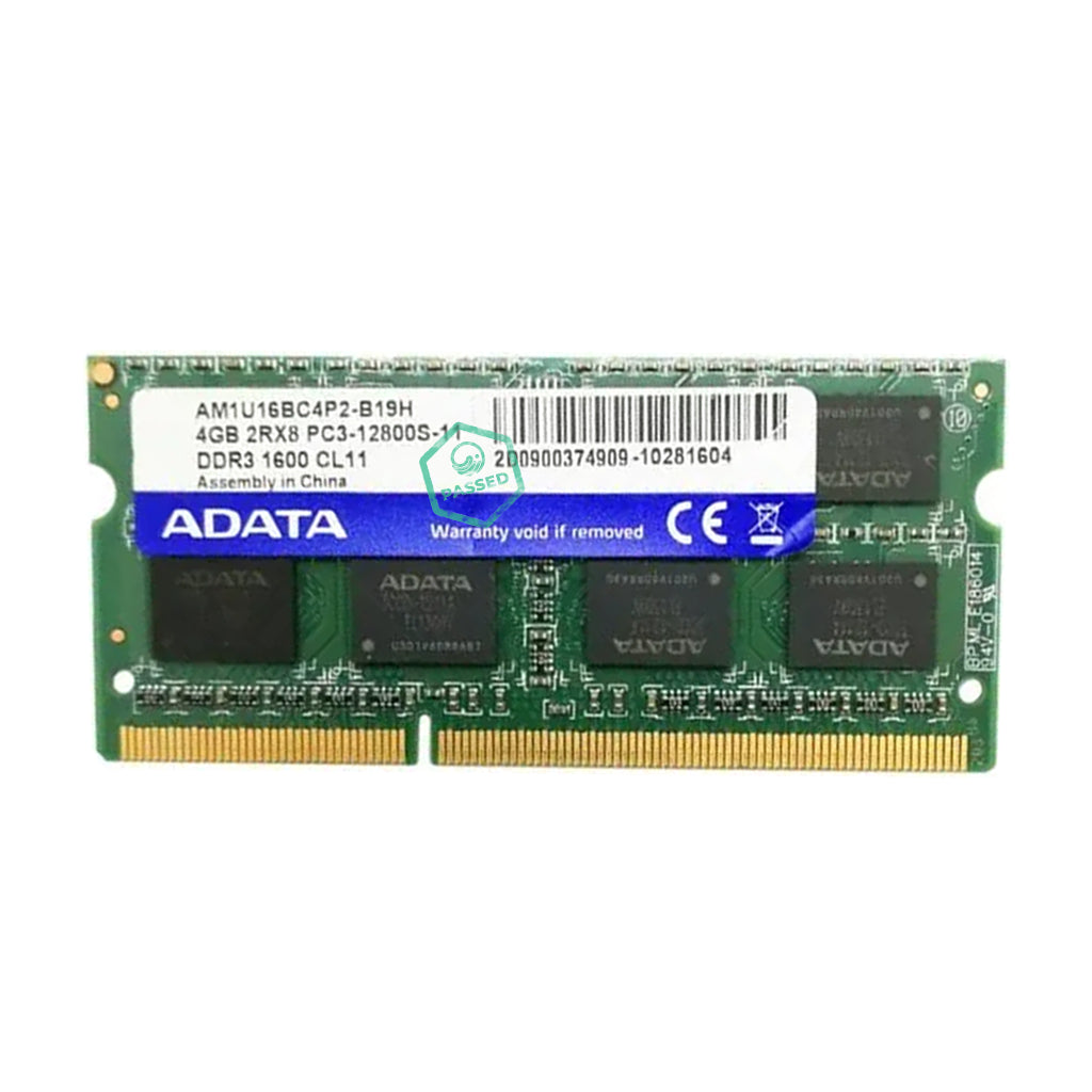 AM1U16BC4P2-B19H ADATA 4GB PC3-12800 DDR3-1600MHz non-ECC Unbuffered CL11 204-Pin SoDimm Dual Rank Memory Module