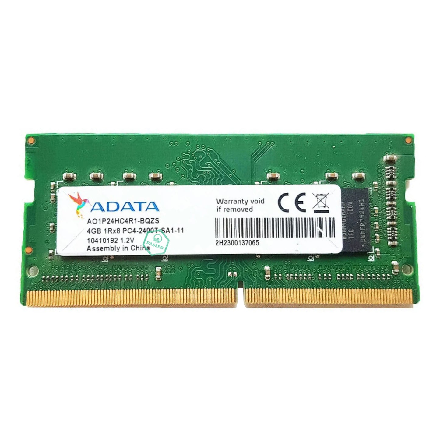 AO1P24HC4R1-BQZS ADATA 4GB PC4-19200 DDR4-2400MHz non-ECC Unbuffered CL15 260-Pin SoDimm 1.2V Single Rank Memory Module