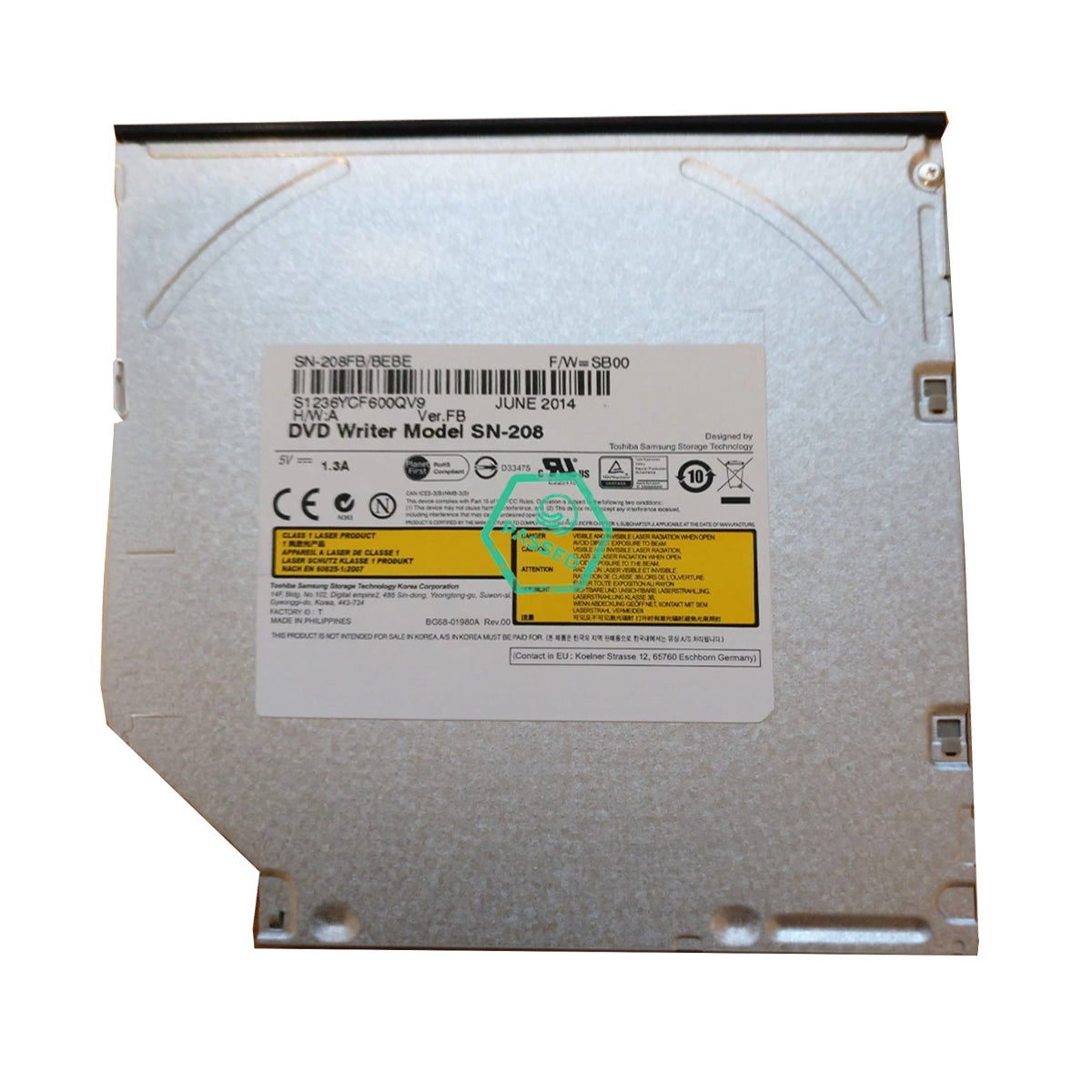 SN-208BB/BEBE Samsung SN-208BB 8x SATA Double Layer DVD+ 5.25-Inch Slim Line Internal DVD Drive