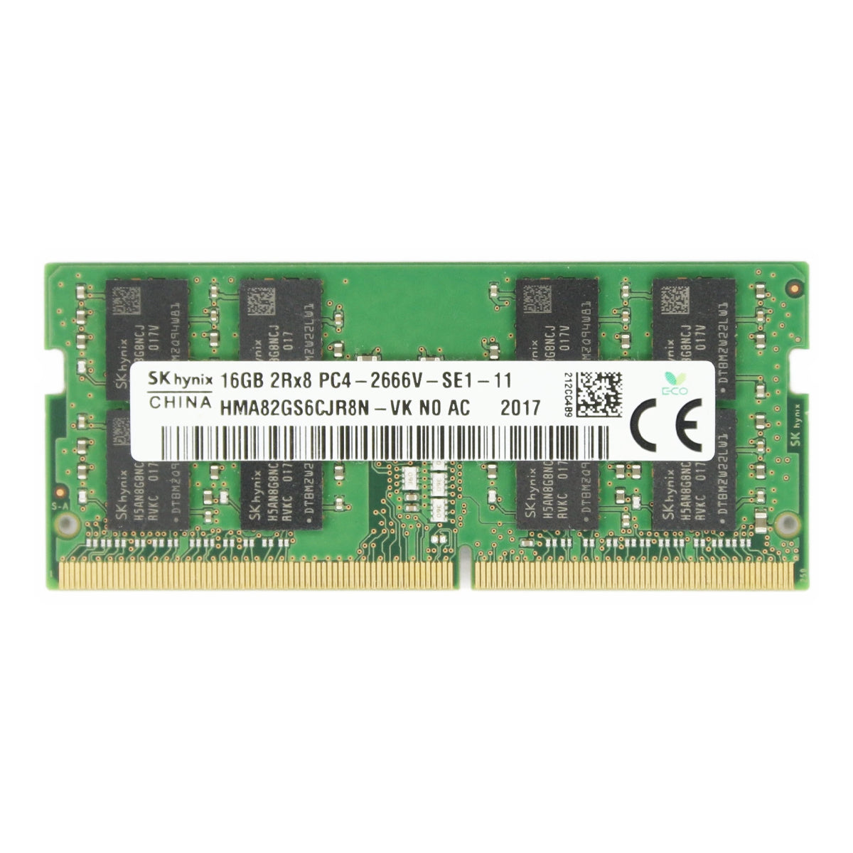 HMA82GS6CJR8N-VK Hynix 16GB PC4-21300 DDR4-2666MHz non-ECC Unbuffered CL19 260-Pin SoDimm 1.2V Dual Rank Memory Module