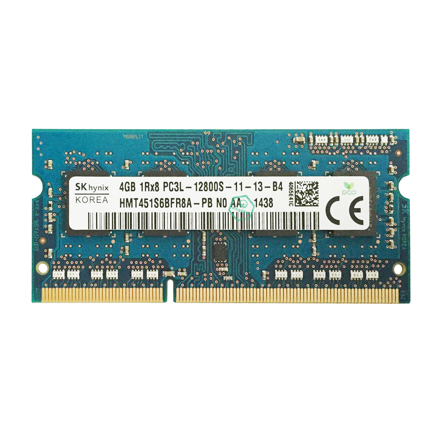 HMT451S6BFR8A-PB Hynix 4GB PC3-12800 DDR3-1600MHz non-ECC Unbuffered CL11 204-Pin SoDimm 1.35V Low Voltage Single Rank Memory Module