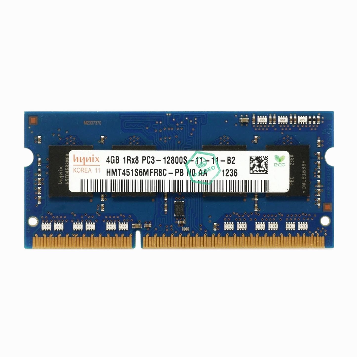 HMT451S6MFR8C-PB Hynix 4GB PC3-12800 DDR3-1600MHz non-ECC Unbuffered CL11 204-Pin SoDimm Single Rank Memory Module