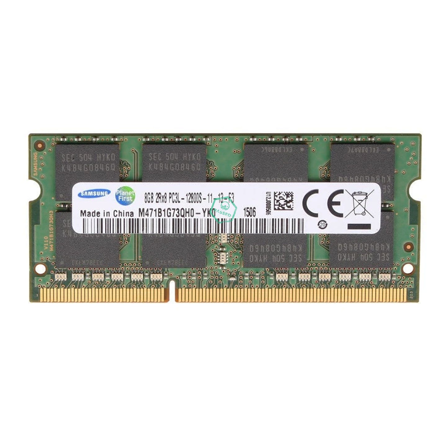 M471B1G73QH0-YK0 Samsung 8GB PC3-12800 DDR3-1600MHz non-ECC Unbuffered CL11 204-Pin SoDimm 1.35v Low Voltage Dual Rank Memory Module