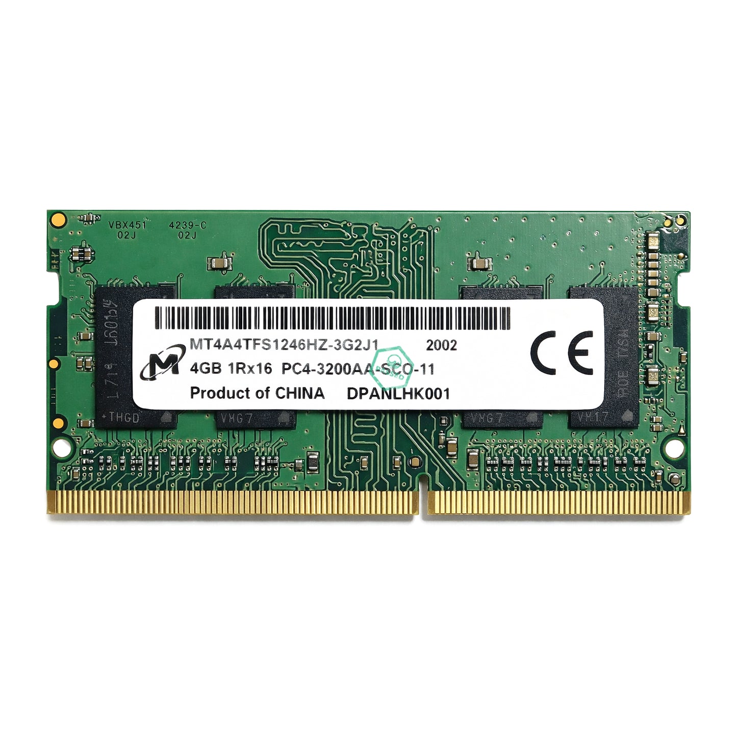 MTA4ATF51264HZ-3G2J1 Micron 4GB PC4-25600 DDR4-3200MHz non-ECC Unbuffered CL22 260-Pin SoDimm 1.2V Single Rank Memory Module