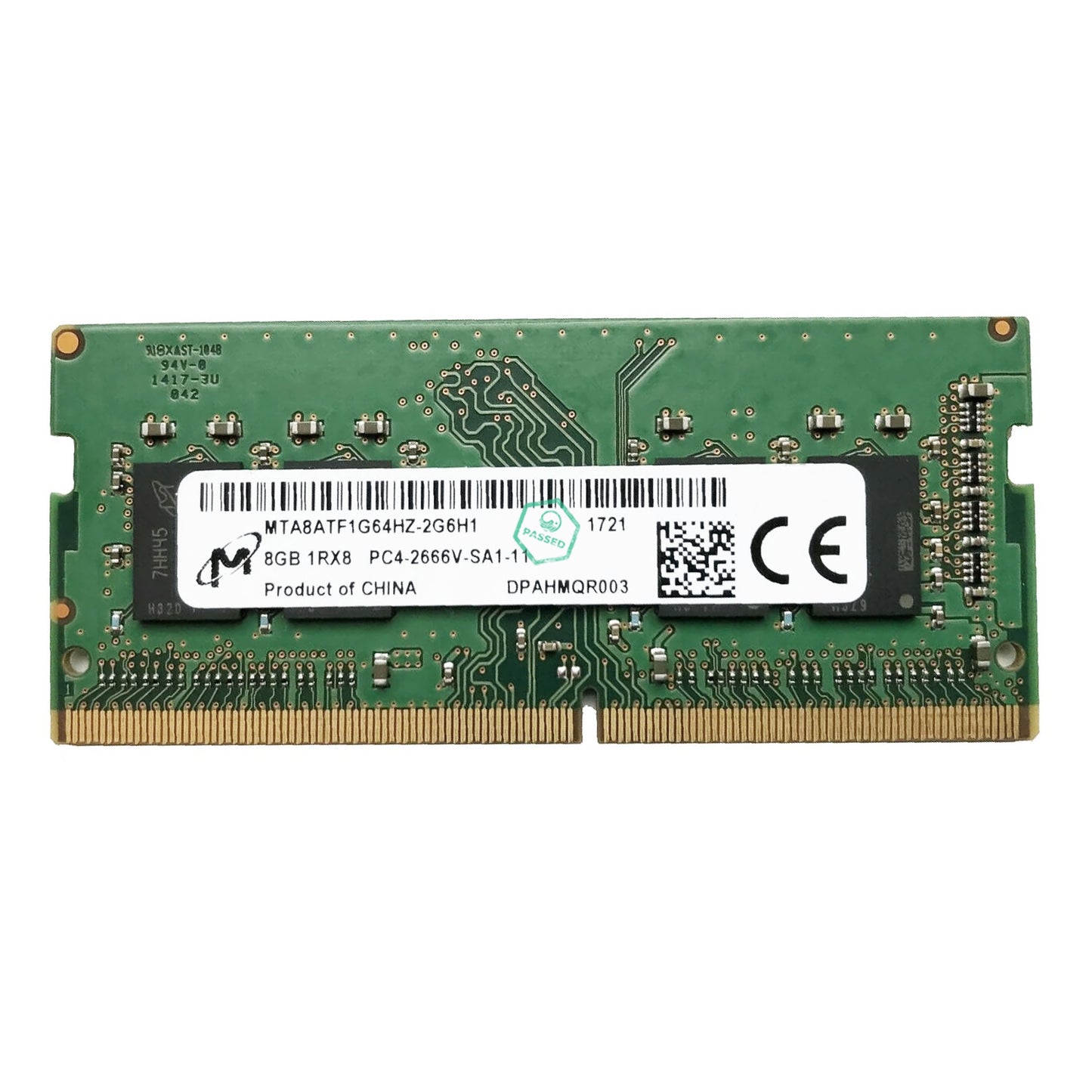 MTA8ATF1G64HZ-2G6H1 Micron 8GB PC4-21300 DDR4-2666MHz non-ECC Unbuffered CL19 260-Pin SoDimm 1.2V Single Rank Memory Module