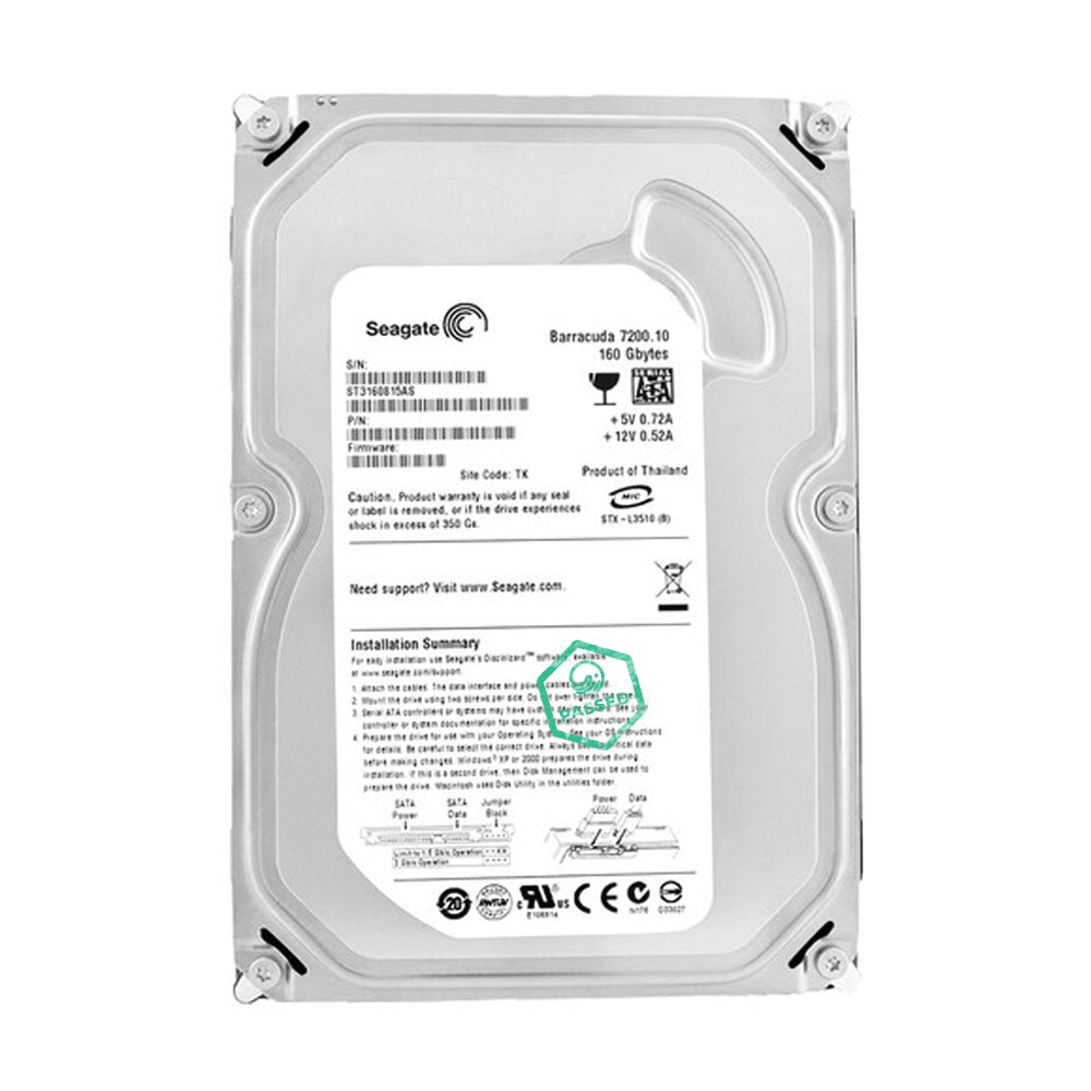 ST3160815AS Seagate Barracuda 7200.10 160GB 7200RPM SATA 3Gbps 8MB Cache 3.5-inch Internal Hard Drive