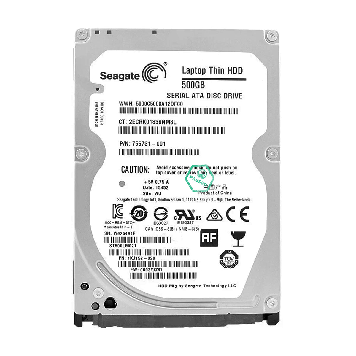 80% Health ST500LM021 Seagate Laptop Thin 500GB 7200RPM SATA 6Gbps 32MB Cache 2.5-inch Internal Hard Drive