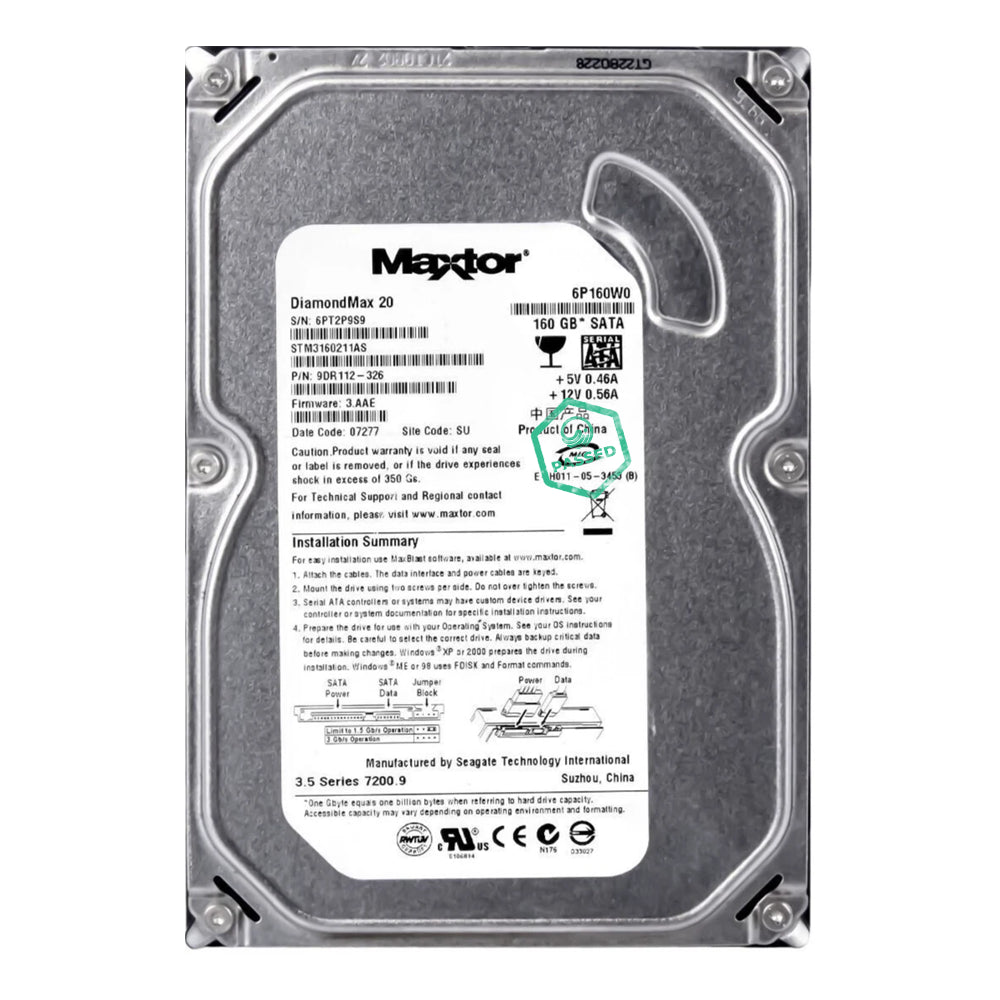 STM3160211AS Seagate DiamondMax 20 160GB 7200RPM SATA 3Gbps 2MB Cache 3.5-inch Internal Hard Drive