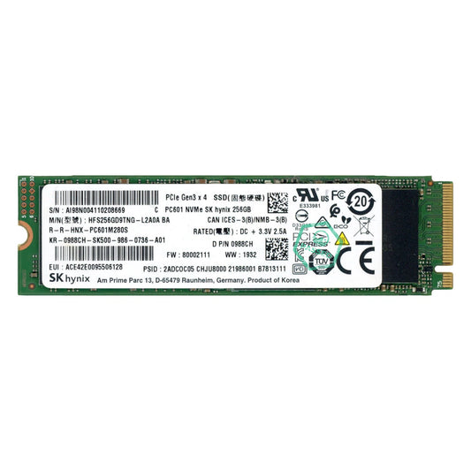 0988CH Dell 256GB TLC PCI Express 3.0 x4 NVMe M.2 2280 Internal Solid State Drive (SSD)