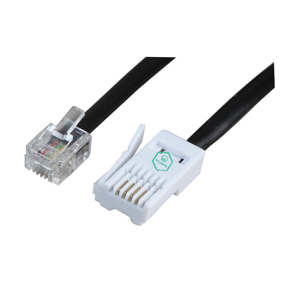 RJ11 Telephone Cable 4-Pin – Black – 1.2m