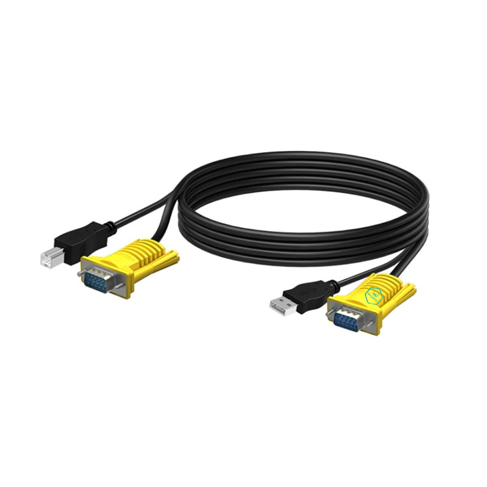 VGA + USB-C to VGA + USB-B Adapter Cable – Black – 1.5m