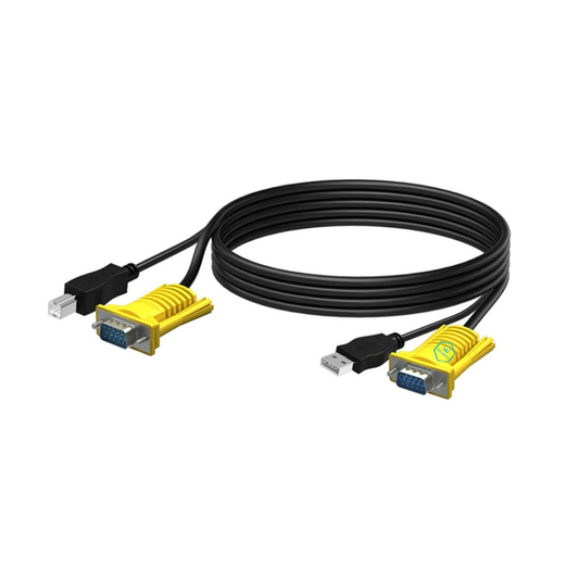 VGA + USB-C to VGA + USB-B Adapter Cable – Black – 1.5m