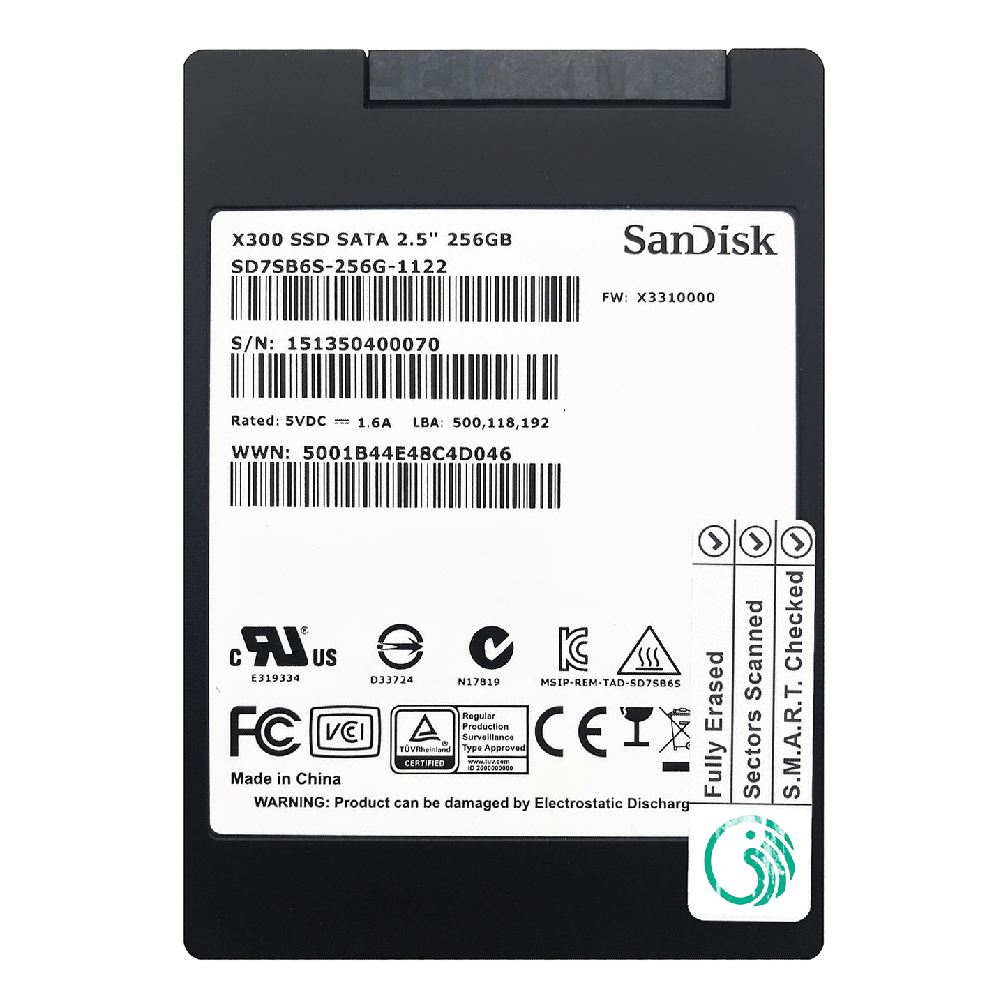 256GB 2.5" SATA SSD