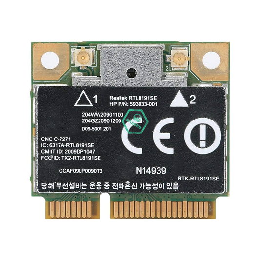 HP Genuine Wi-Fi Wireless Card Realtek RTL8191SE (HP Part 593033-001)