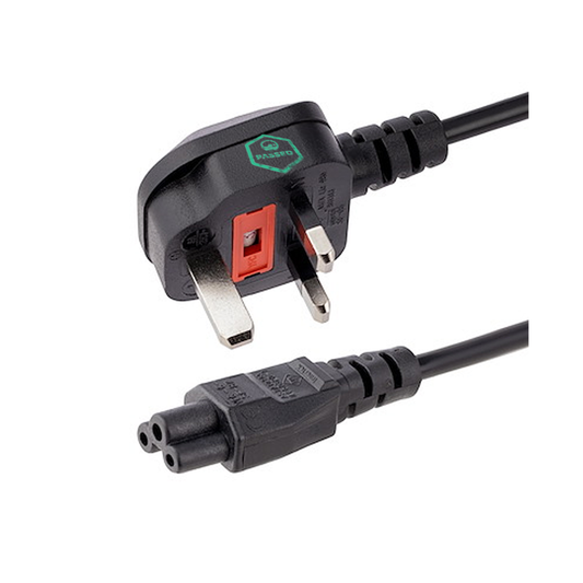 UK 3-Pin to C5 Power Cable – Black – 2m