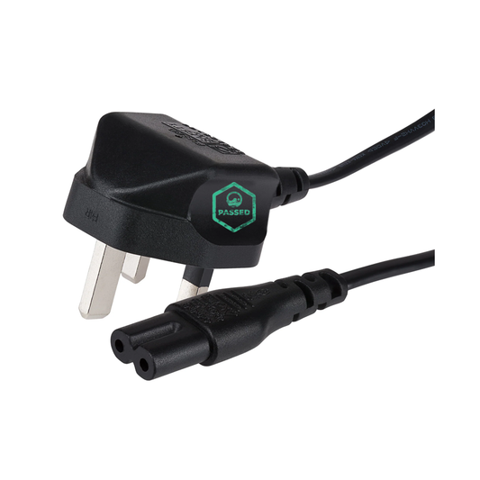UK 3-Pin to C7 Figure-8 Power Cable – Black – 0.5m