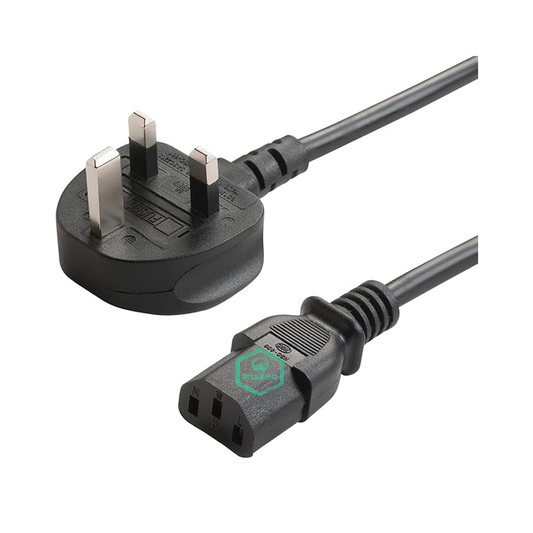 UK 3-Pin to C13 Kettle Lead – Black – 1.5m