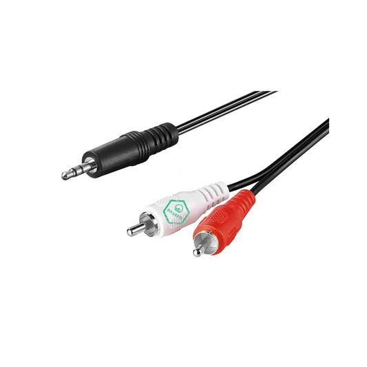 3.5mm AUX to Dual RCA Cable – Black – 1.5m
