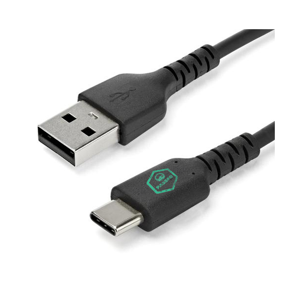 USB-A to USB-C Cable – Black – 0.1m