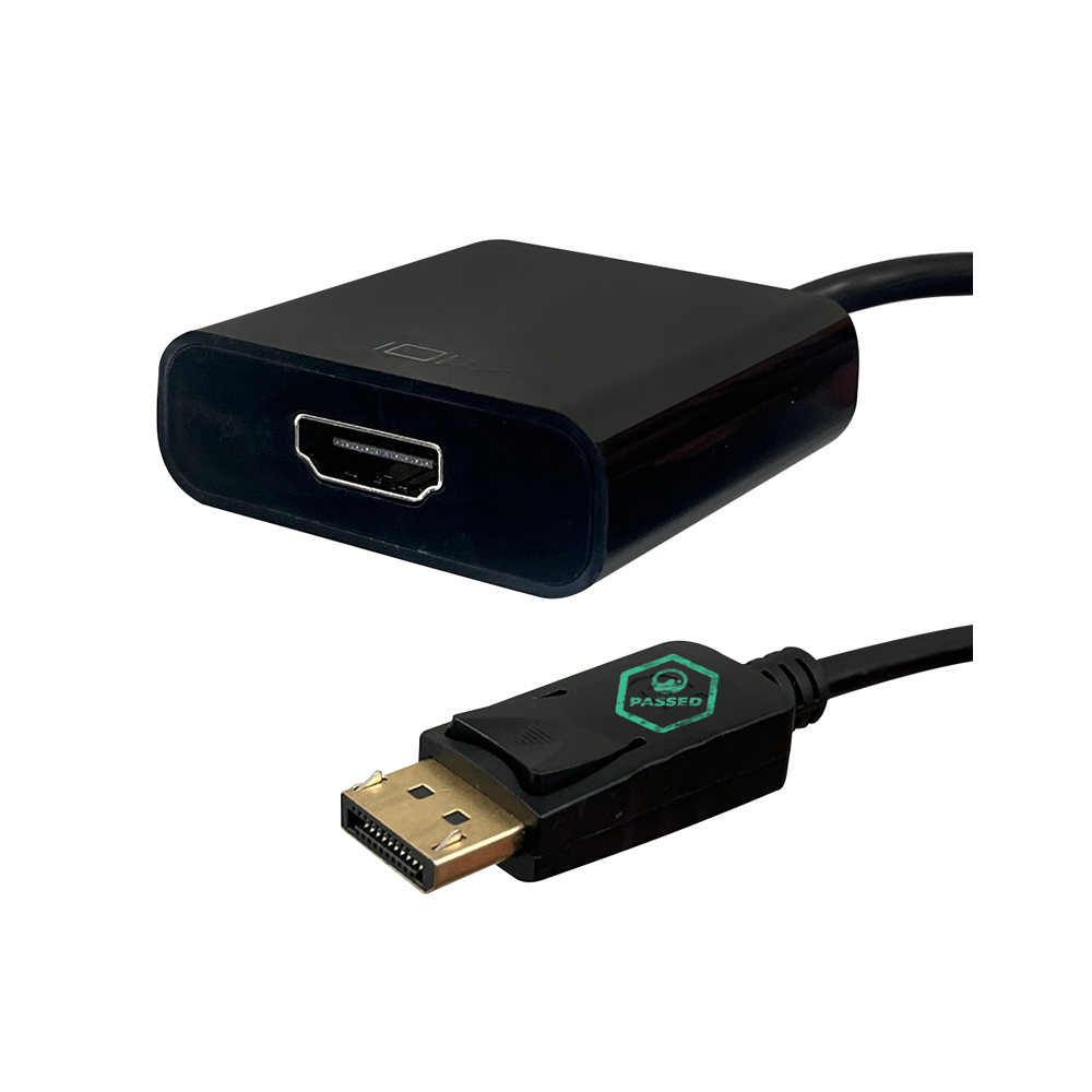 DisplayPort to HDMI Female Adapter Cable – Black – 0.1m