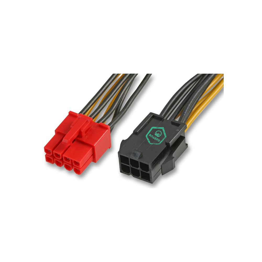 PCIe 6-Pin to PCIe 8-Pin GPU Power Cable – Black – 0.2m