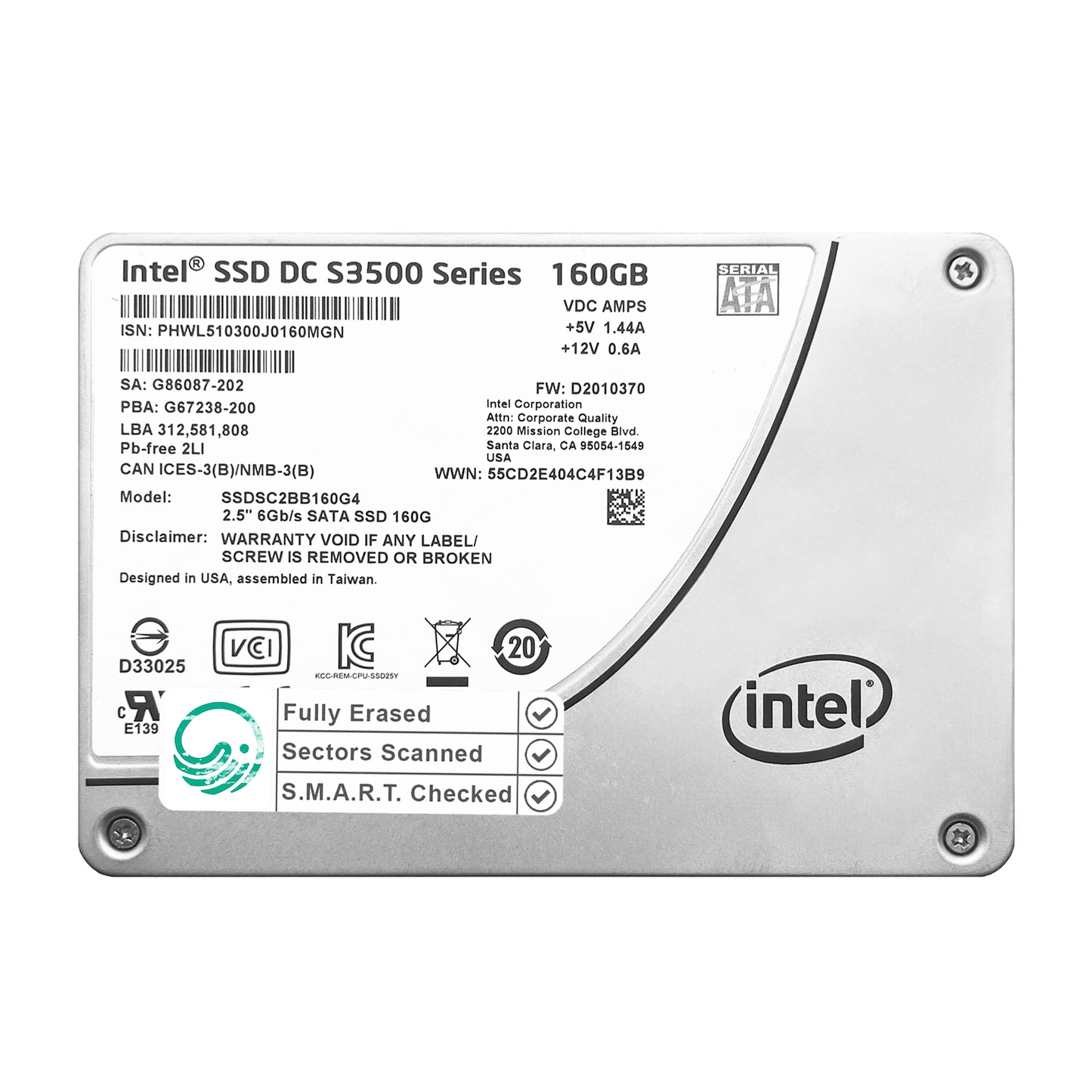 190GB 2.5" SATA SSD