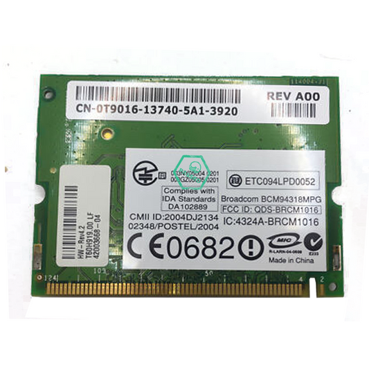 Broadcom BCM94318MPG 54g Max Performance 802.11g Mini PCI Wi-Fi Card