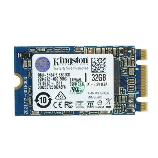 SNS4151S3/32GD 0% Health Kingston 32GB MLC SATA 6Gbps M.2 2242 Internal Solid State Drive (SSD) for Chrome OS C720 C72G