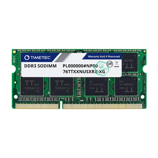76TT13NUS2R8-8G Timetec 8GB PC3-10600 DDR3-1333MHz Non-ECC Unbuffered CL9 204‑Pin SoDIMM Dual Rank Memory Module