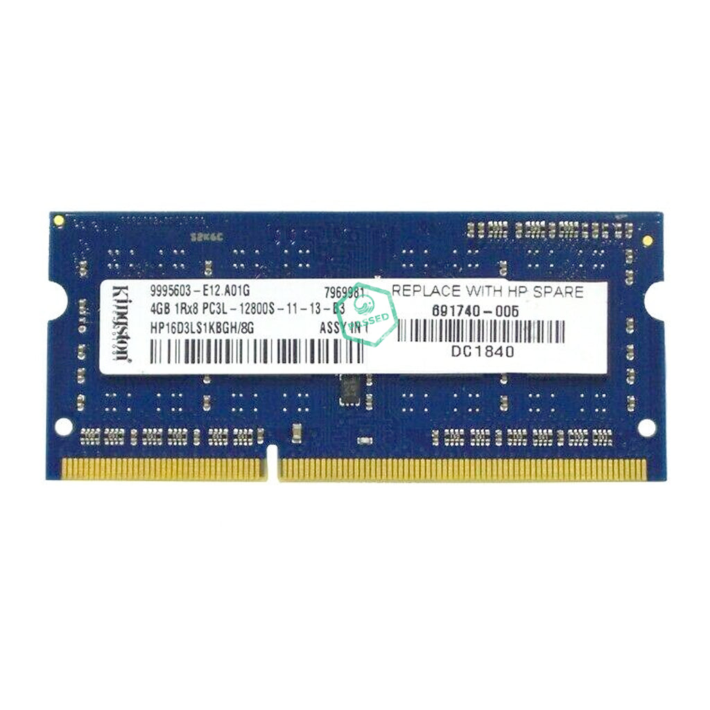 HP16D3LS1KBG/8G Kingston 8GB PC3-12800 DDR3-1600MHz non-ECC Unbuffered CL11 204-Pin SoDimm 1.35V Low Voltage Dual Rank Memory Module