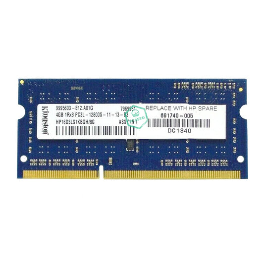HP16D3LS1KBG/8G Kingston 8GB PC3-12800 DDR3-1600MHz non-ECC Unbuffered CL11 204-Pin SoDimm 1.35V Low Voltage Dual Rank Memory Module