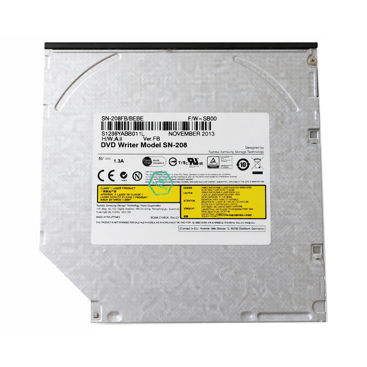 SN-208FB/BEBE Samsung Optical Drive Slim DVD-Rw 8x SATA Connector