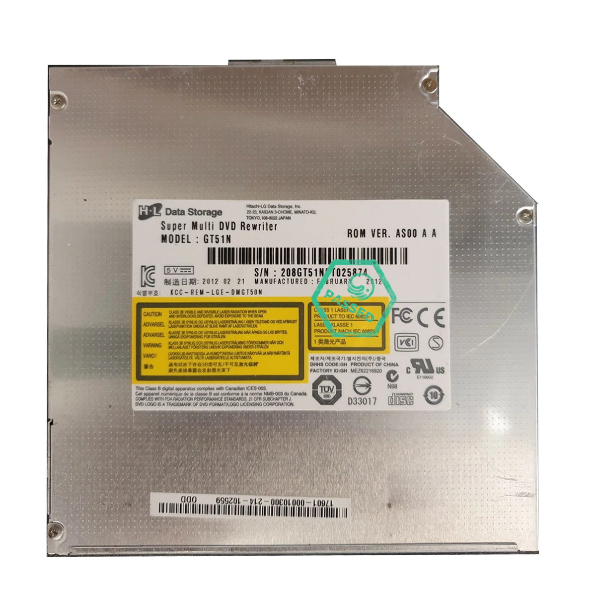 GT51N Hitachi 8X DVD+/-RW SATA Slim Drive