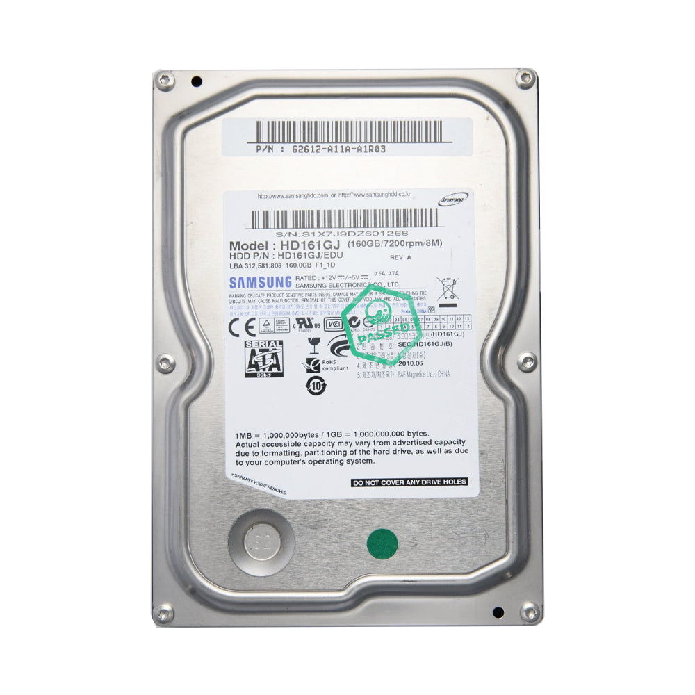 HD161GJ Samsung Spinpoint F1 160GB 7200RPM SATA 3Gbps 8MB Cache 3.5-inch Internal Hard Drive (Refurbished)