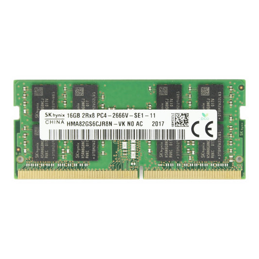 HMA82GS6CJR8N-VK Hynix 16GB PC4-21300 DDR4-2666MHz non-ECC Unbuffered CL19 260-Pin SoDimm 1.2V Dual Rank Memory Module