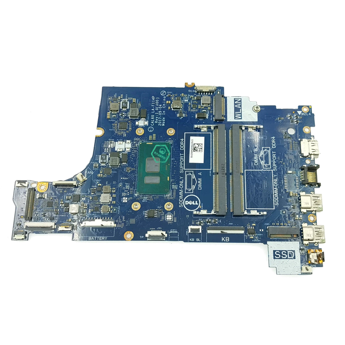 LA-F114P Dell System Board (Motherboard) 2.50GHz With Intel Core i5-7200U Processors Support for Inspiron 15 (5570) 17 (5770) (Refurbished)