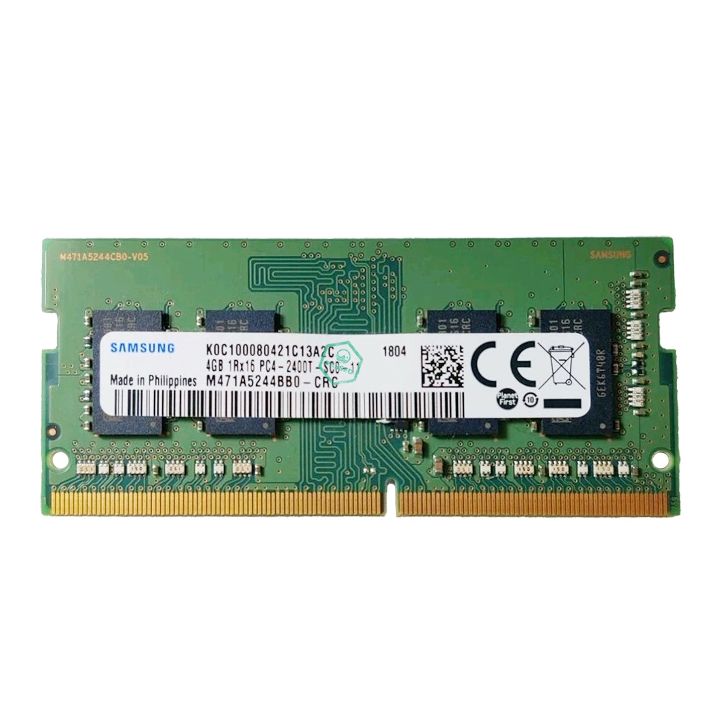 M471A5244BB0-CRC Samsung 4GB PC4-19200 DDR4-2400MHz non-ECC Unbuffered CL17 260-Pin SoDimm 1.2V Single Rank Memory Module