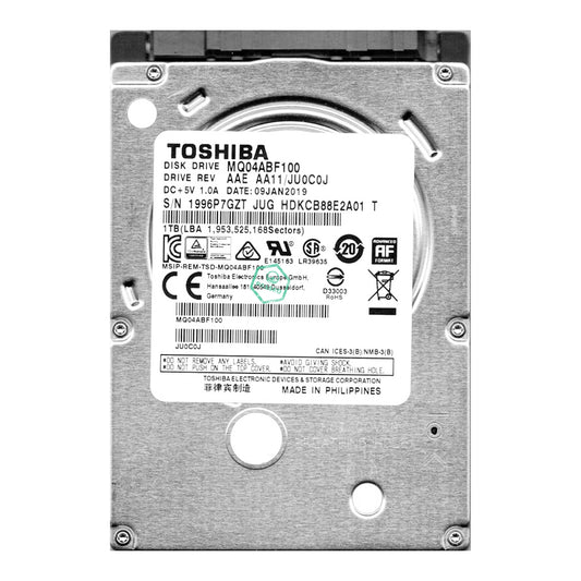 MQ04ABF100 Toshiba Mobile Thin 1TB 5400RPM SATA 6Gbps 128MB Cache (512e) 2.5-inch Internal Hard Drive