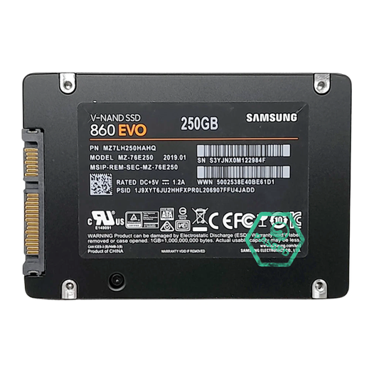 MZ7LH250HAHQ - Samsung 860 Evo 250GB SATA 2.5-Inch Solid State Drive