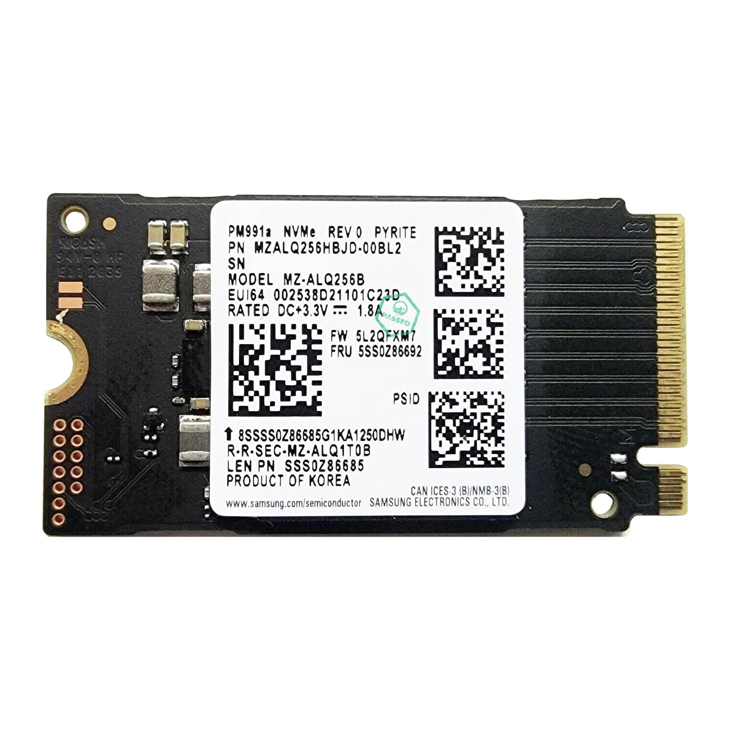 MZALQ256HAJD Samsung PM991 256GB PCI Express NVMe 3.0 x4 M.2 2242 Solid State Drive (SSD)