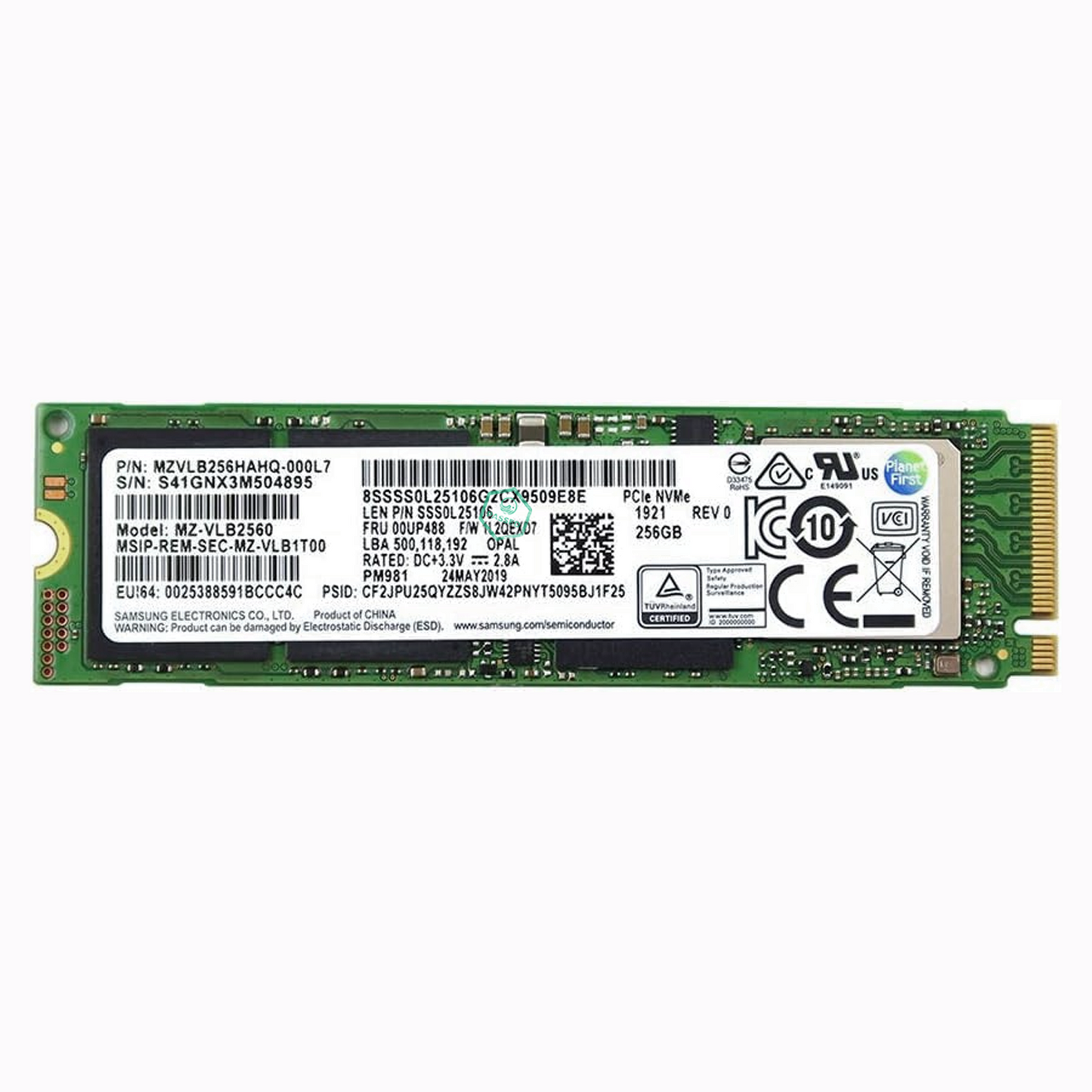 MZVLB256HAHQ Samsung PM981 Series 256GB TLC PCI Express 3.0 x4 NVMe (AES-256 / TCG Opal 2.0) M.2 2280 Internal Solid State Drive (SSD)