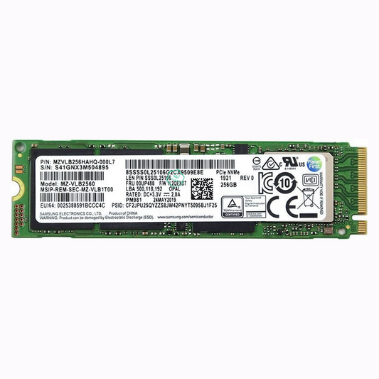 MZVLB256HAHQ Samsung PM981 Series 256GB TLC PCI Express 3.0 x4 NVMe (AES-256 / TCG Opal 2.0) M.2 2280 Internal Solid State Drive (SSD)