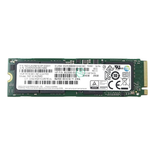 MZVLW256HEHP Samsung PM961 Series 256GB TLC PCI Express 3.0 x4 NVMe M.2 2280 Internal Solid State Drive (SSD)