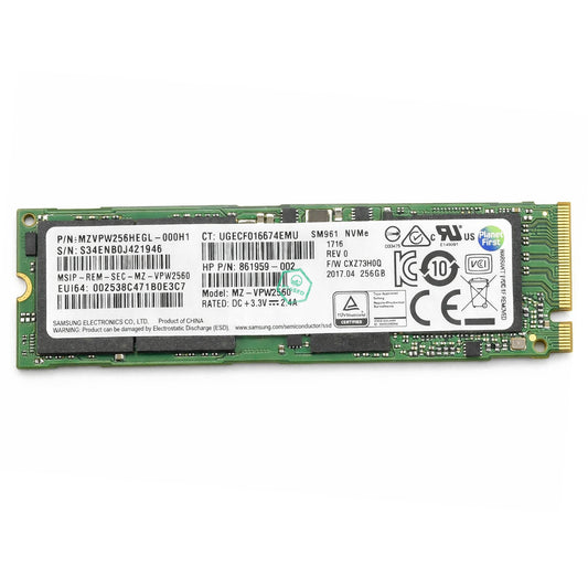 MZVPW256HEGL Samsung SM961 Series 256GB MLC PCI Express 3.0 x4 NVMe M.2 2280 Internal Solid State Drive (SSD)