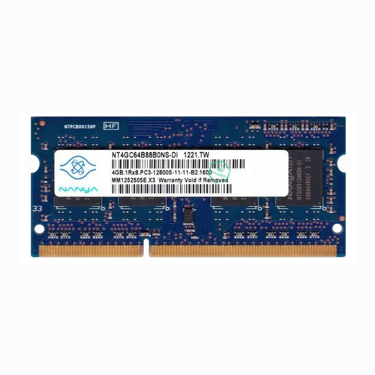 NT4GC64B88B0NS-DI Nanya 4GB PC3-12800-1600MHz non-ECC Unbuffered CL11 204-Pin SoDimm Single Rank Memory Module