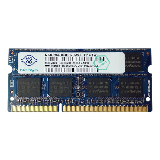 NT4GC64B8HB0NS-CG Nanya 4GB PC3-10600 DDR3-1333MHz non-ECC Unbuffered CL9 204-Pin SoDimm Dual Rank Memory Module